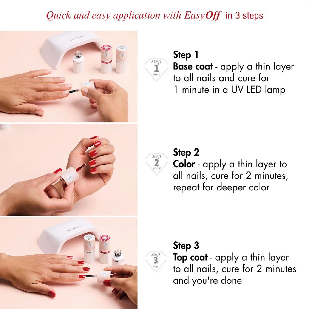 Semilac L19 EASY OFF Cherry Coke - Semilac Soak Off Gel / Hybrid Nail Polish UV Hybrid Color