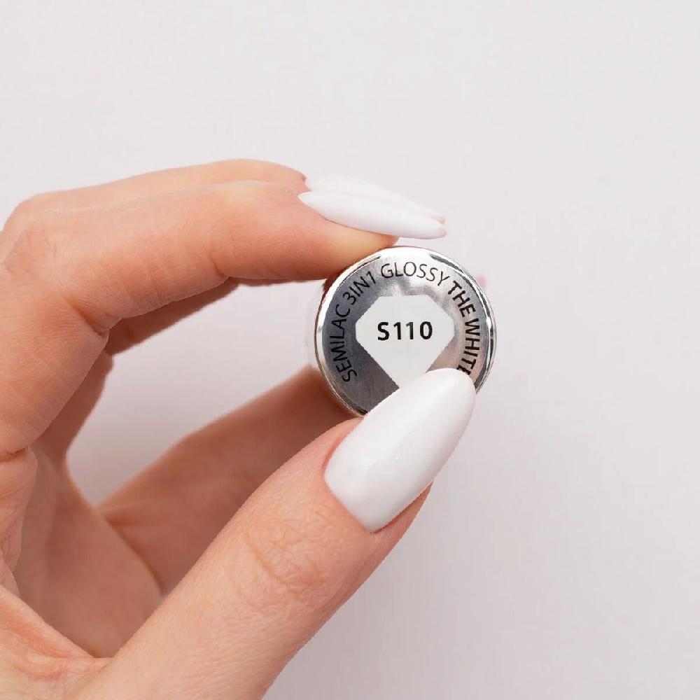 Semilac S110 The White - Semilac STEP ONE Hybrid 3IN1 Gel / Hybrid Nail Polish ONE STEP