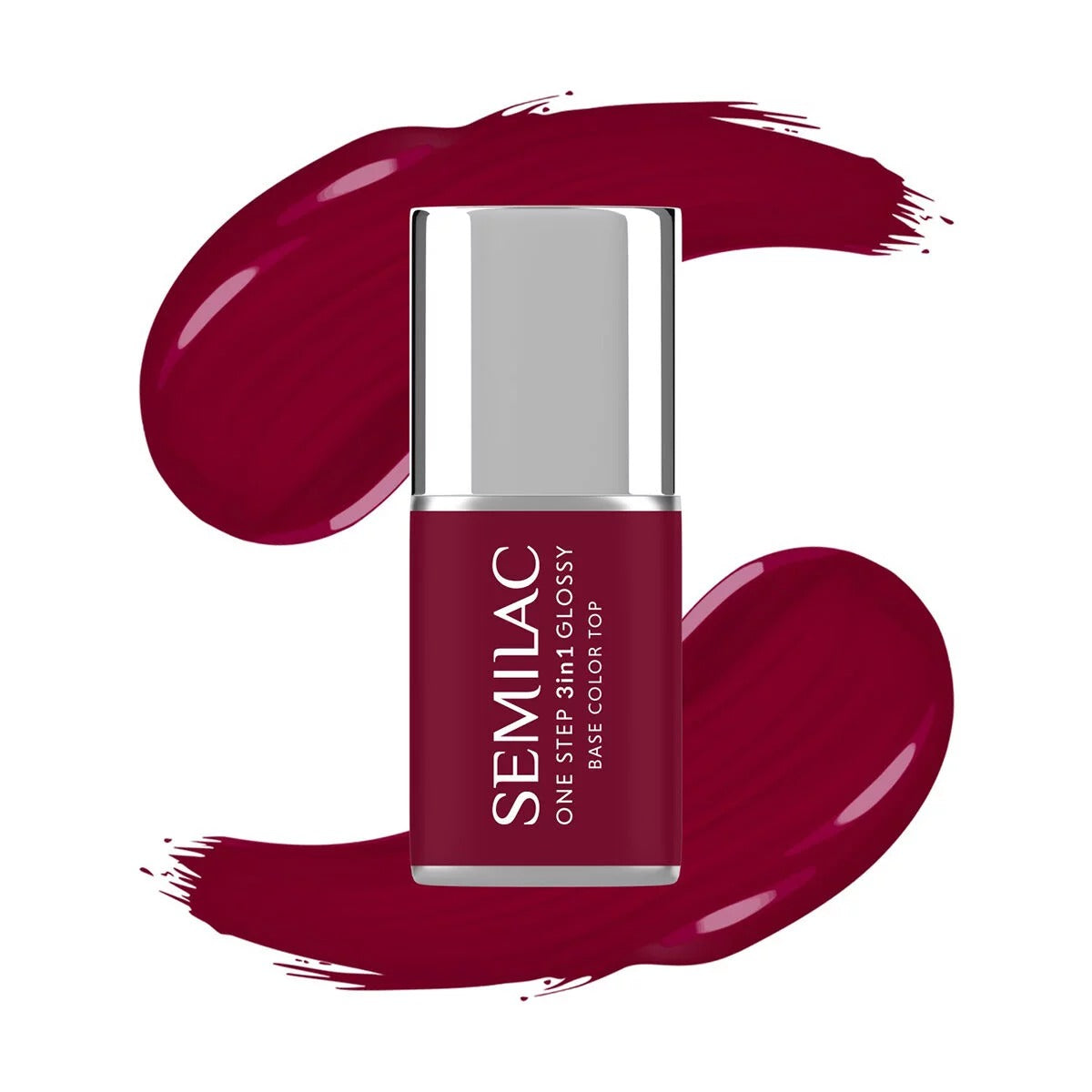 semilac S570 Dark Raspberry - Semilac STEP ONE Hybrid 3IN1 Gel / Hybrid Nail Polish ONE STEP