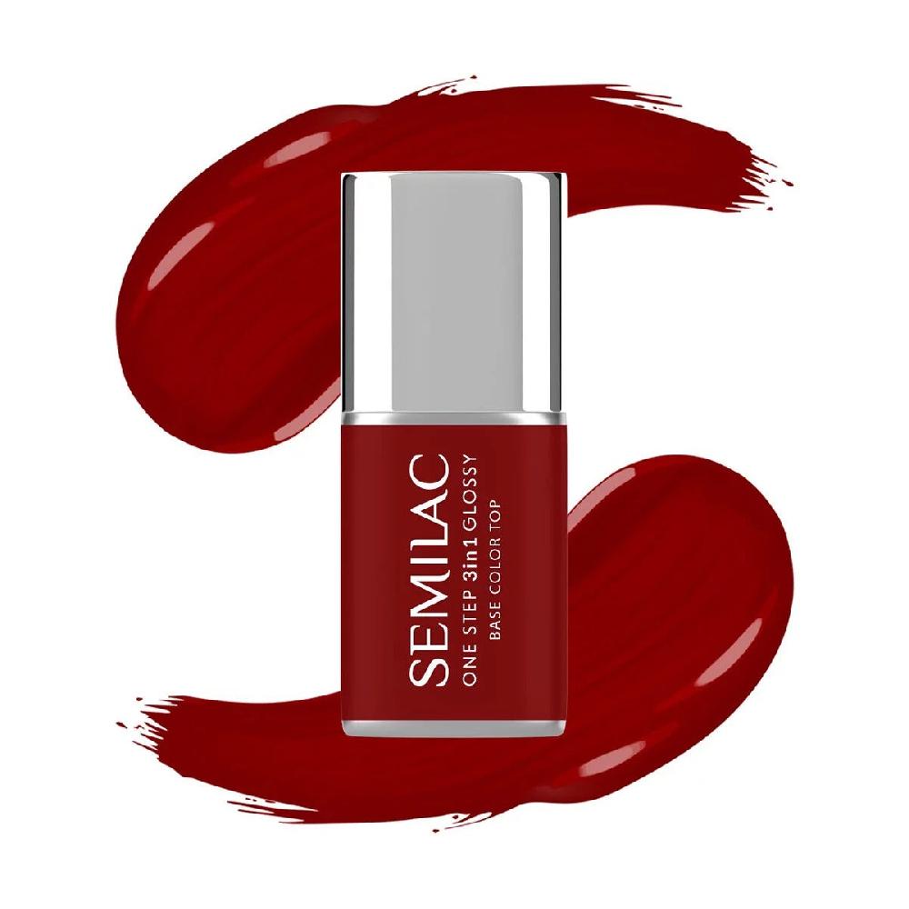semilac S575 Dark Red - Semilac STEP ONE Hybrid 3IN1 Gel / Hybrid Nail Polish ONE STEP