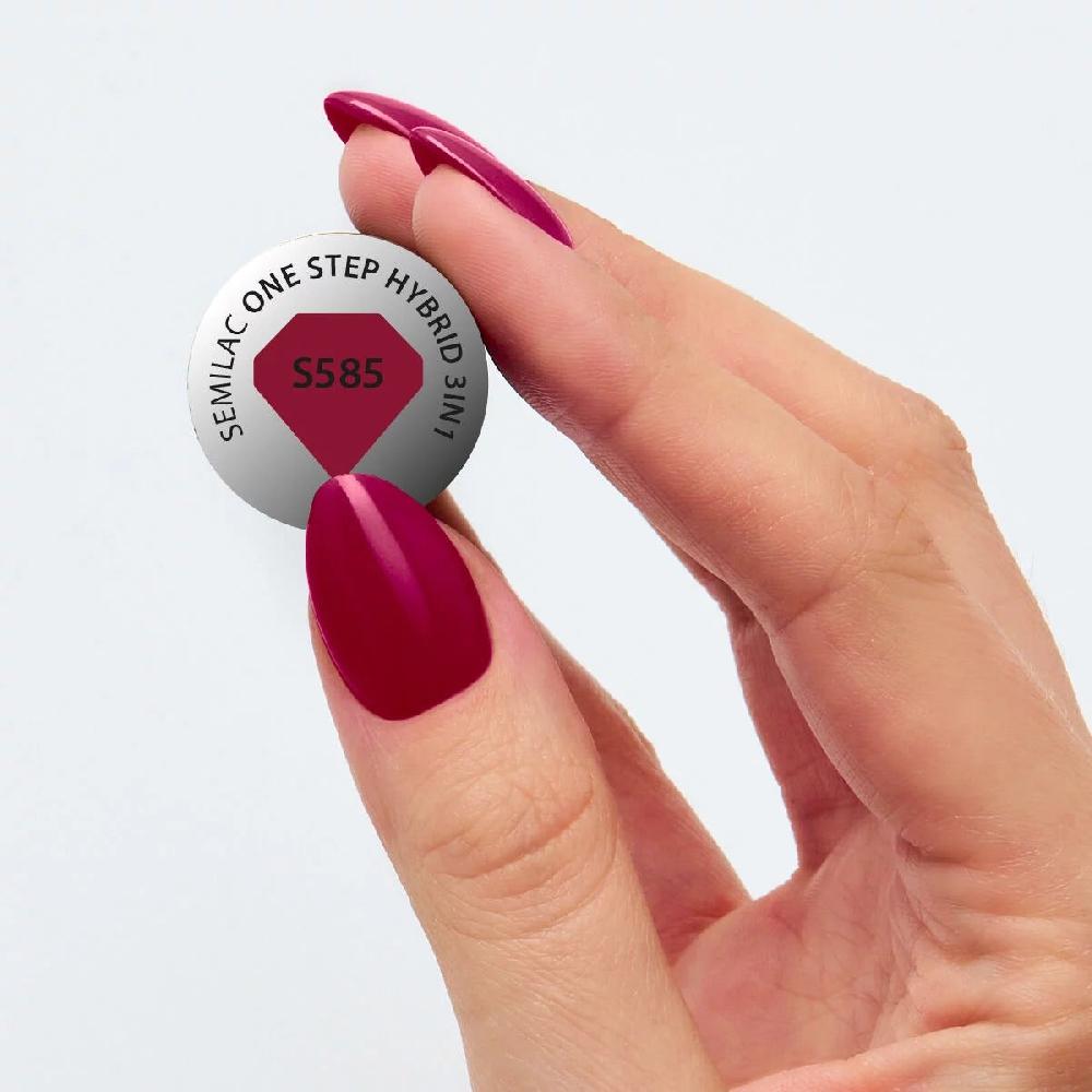 Semilac S585 FIRELY DARK WINE Semilac STEP ONE Hybrid / Gel Polish UV Hybrid Color