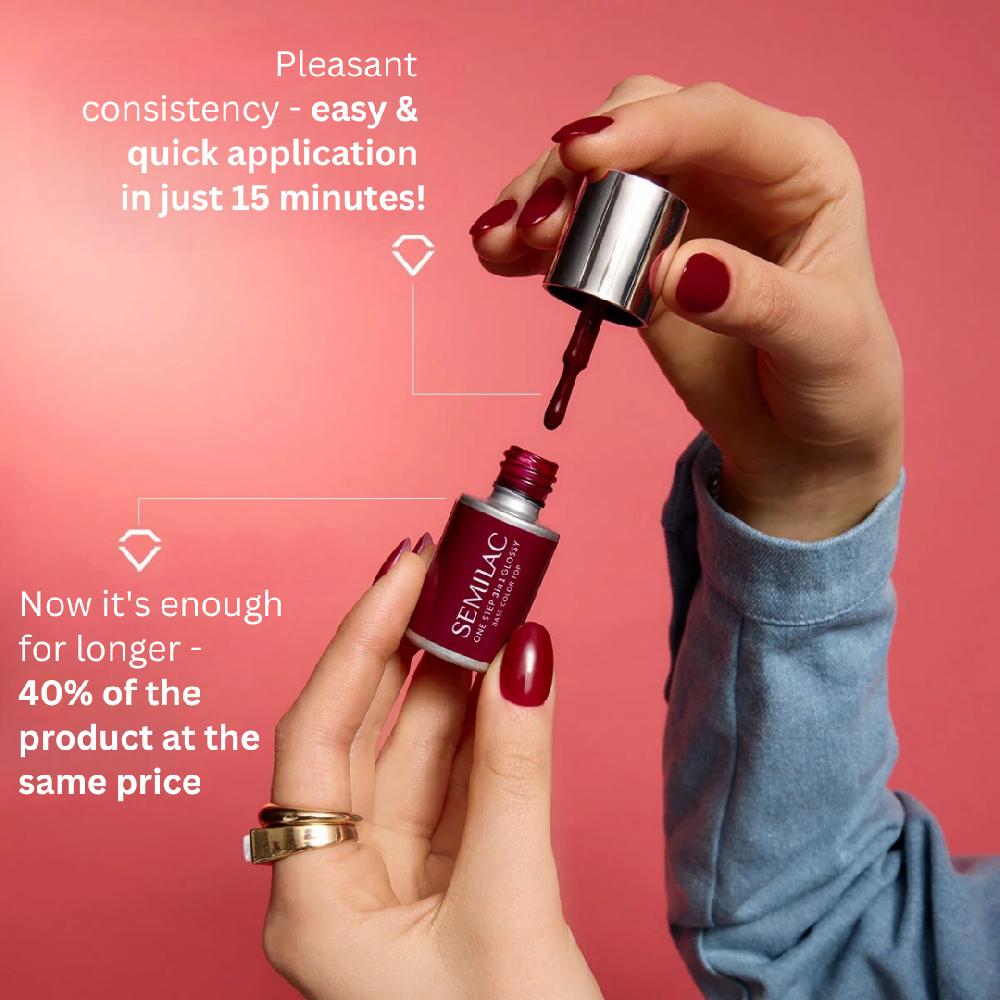 Semilac S690 Coral Pink - Semilac STEP ONE Hybrid 3IN1 Gel / Hybrid Nail Polish ONE STEP