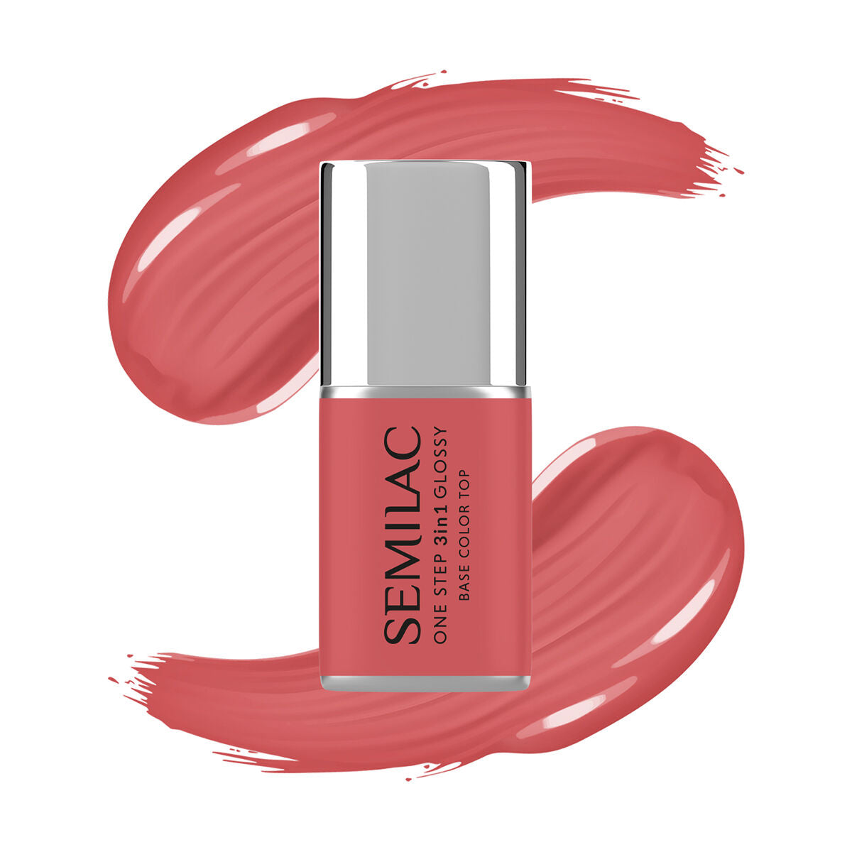 semilac S690 Coral Pink - Semilac STEP ONE Hybrid 3IN1 Gel / Hybrid Nail Polish ONE STEP