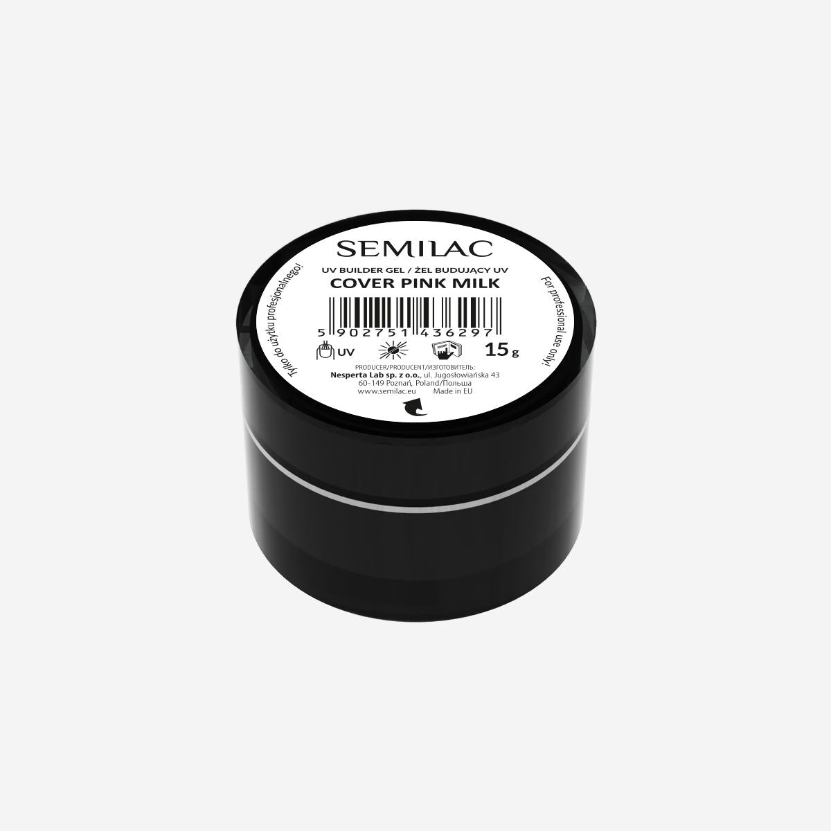 semilac Semilac Builder Gel Cover Pink Milk 0.53 oz Gel Nail Polish