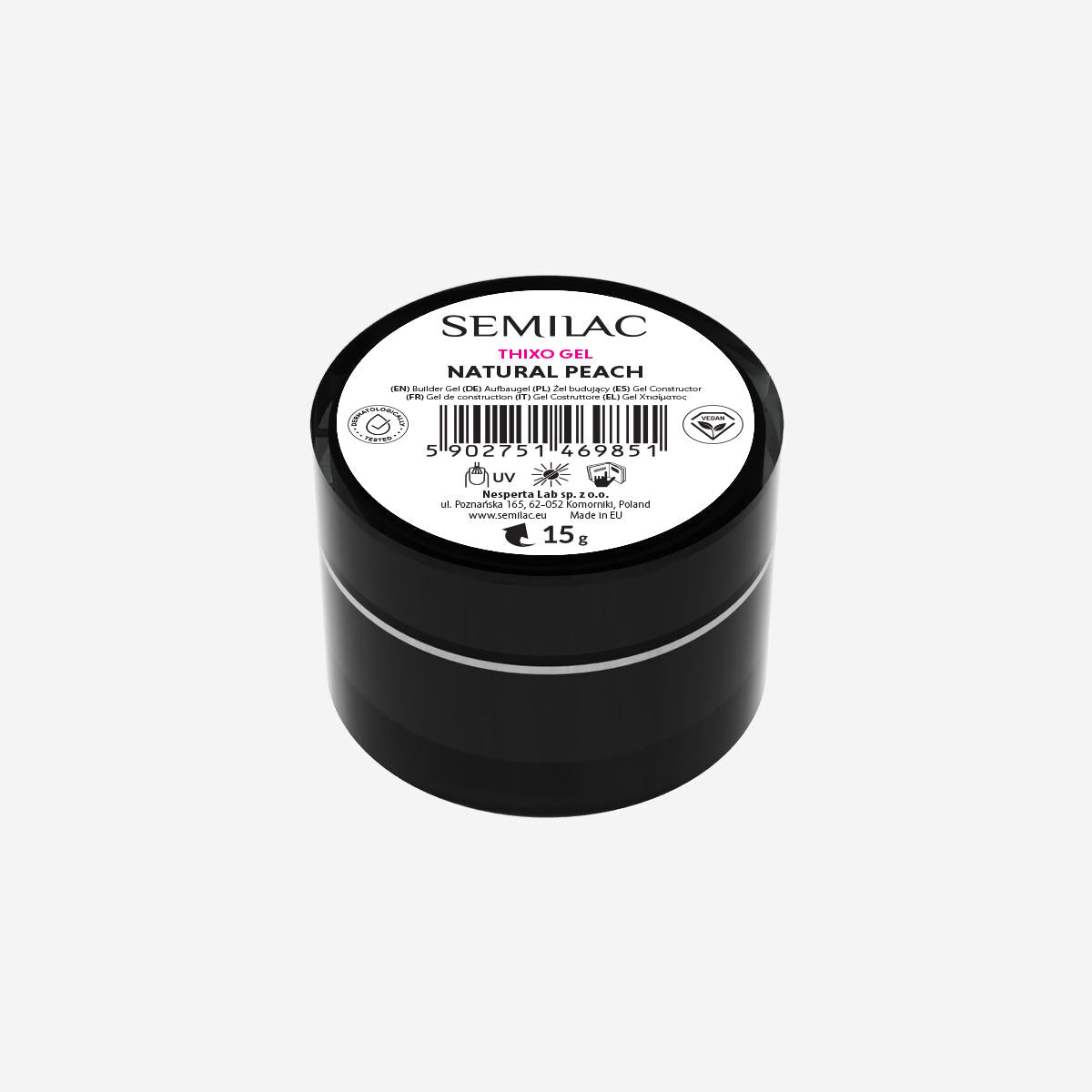 semilac Semilac Jelly Builder Gel Thixo Gel Natural Peach 0.53 oz Gel Nail Polish