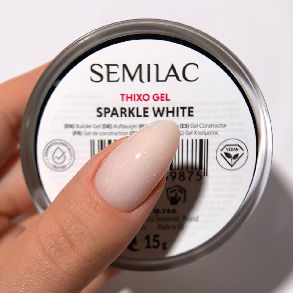 Semilac Semilac Jelly Builder Gel Thixo Gel Sparkle White 0.53 Oz Gel Nail Polish