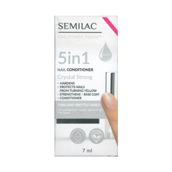 semilac Semilac Nail Power Therapy 5 in 1 CRYSTAL STRONG Nail Conditioner 7 ml Gel Nail Polish