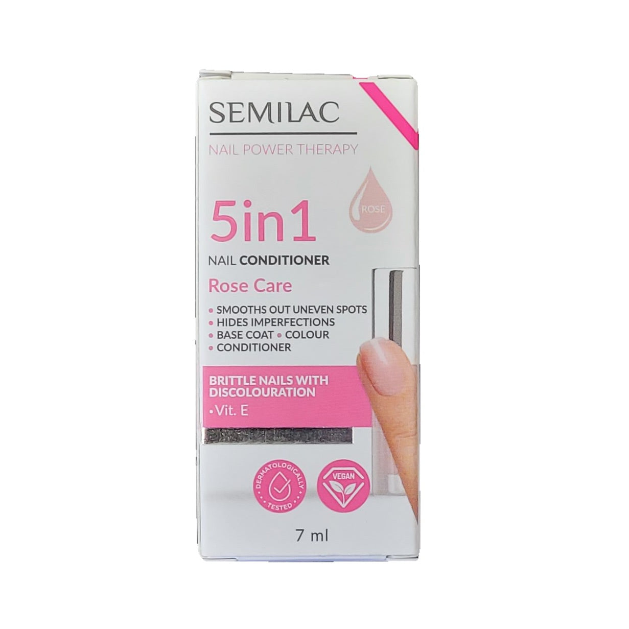 semilac Semilac Nail Power Therapy 5 in 1 ROSE CARE Nail Conditioner 7 ml Gel Nail Polish