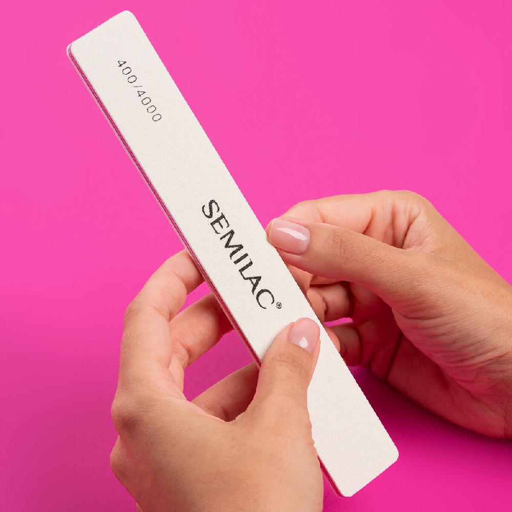 Semilac Semilac Quick Shine Nail File WHITE/PINK 400/4000 Nail File