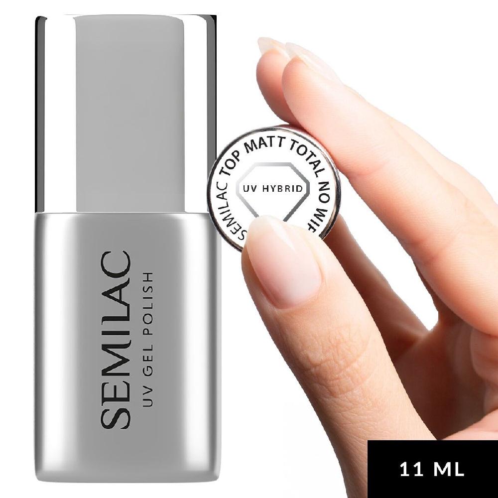 semilac Semilac Top Matte Total No Wipe - Soak Off Gel / Hybrid Nail Polish 11ML UV Hybrid Top