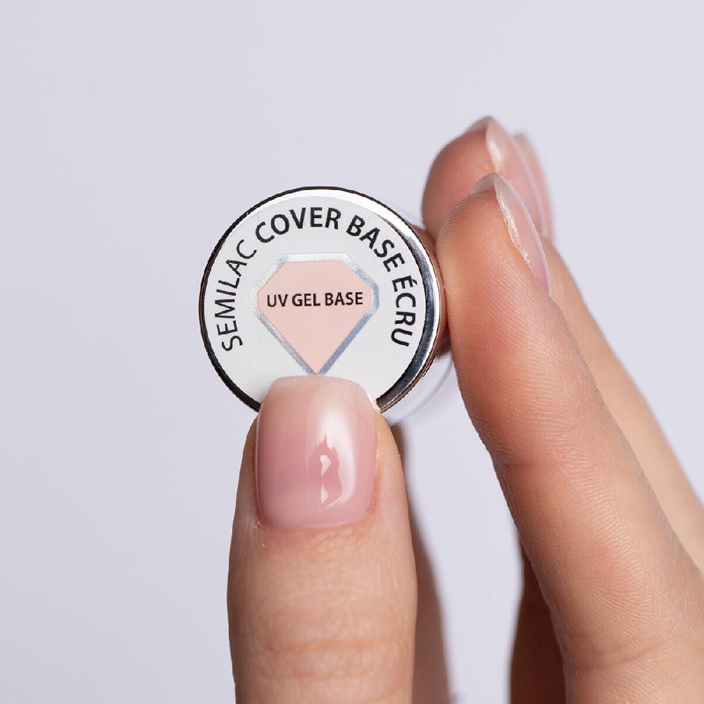 Semilac Skin Tone Cover BASE Ecru - Semilac Soak Off Gel / Hybrid Nail Polish UV Hybrid Base/Top