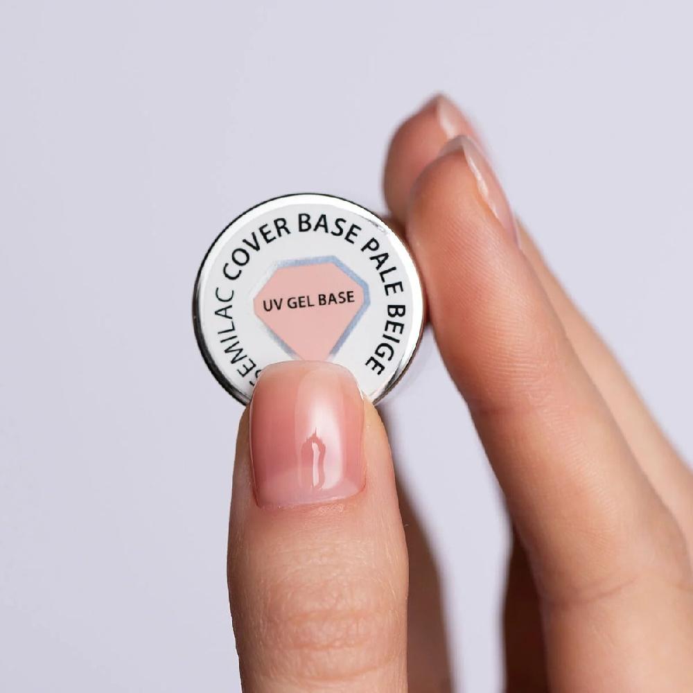 Semilac Skin Tone Cover BASE Pale Beige - Semilac Soak Off Gel / Hybrid Nail Polish UV Hybrid Base/Top