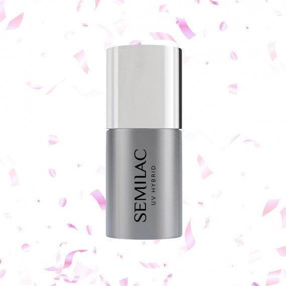 semilac T22 FLOWER FLAKES Semilac Top No Wipe 7ml - Soak Off Gel / Hybrid Nail Polish UV Hybrid Top