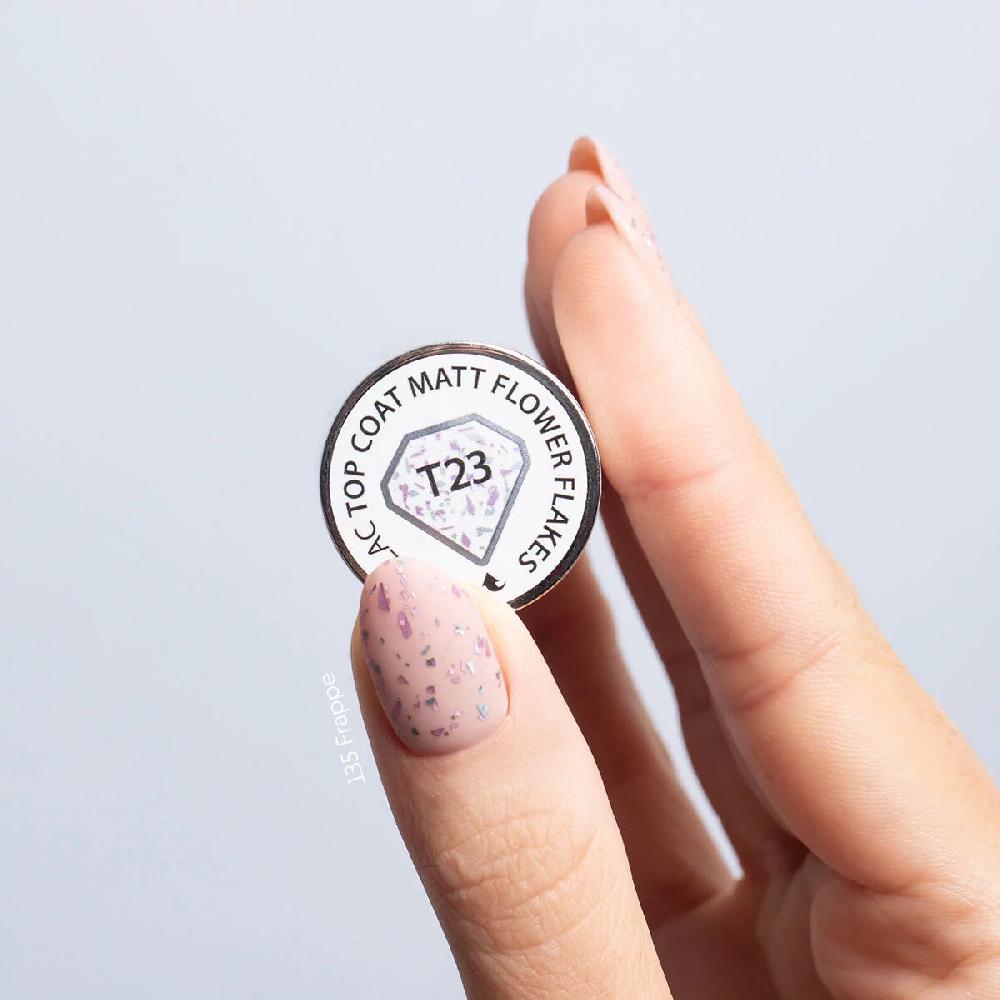 Semilac T23 FLOWER FLAKES Semilac Top MATT No Wipe 7ml - Soak Off Gel / Hybrid Nail Polish UV Hybrid Top