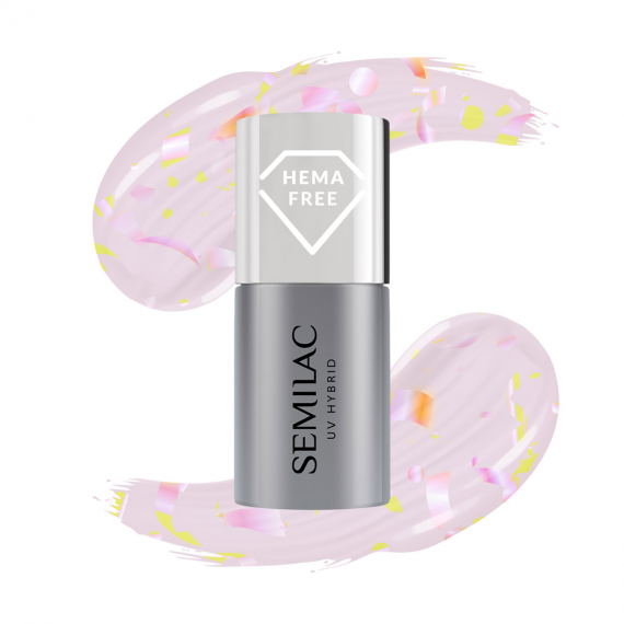 semilac T26 PEACH GALAXY Semilac Top No Wipe Matte 7ml - Soak Off Gel / Hybrid Nail Polish UV Hybrid Top