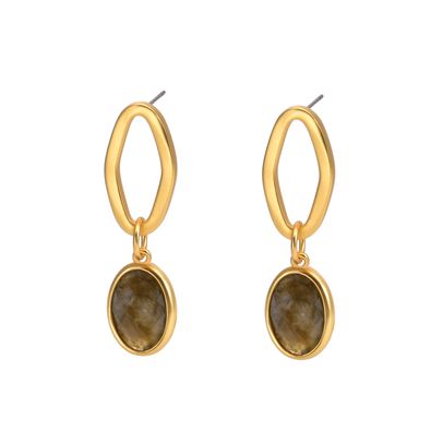 sence copenhagen Ally earrings - labradorite matt gold plated