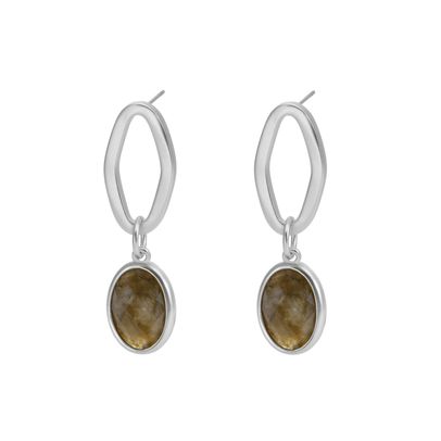 sence copenhagen Ally earrings - labradorite matt silver plated