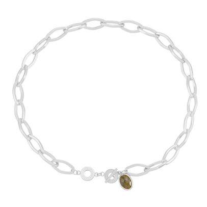 sence copenhagen Ally necklace - labradorite matt silver plated