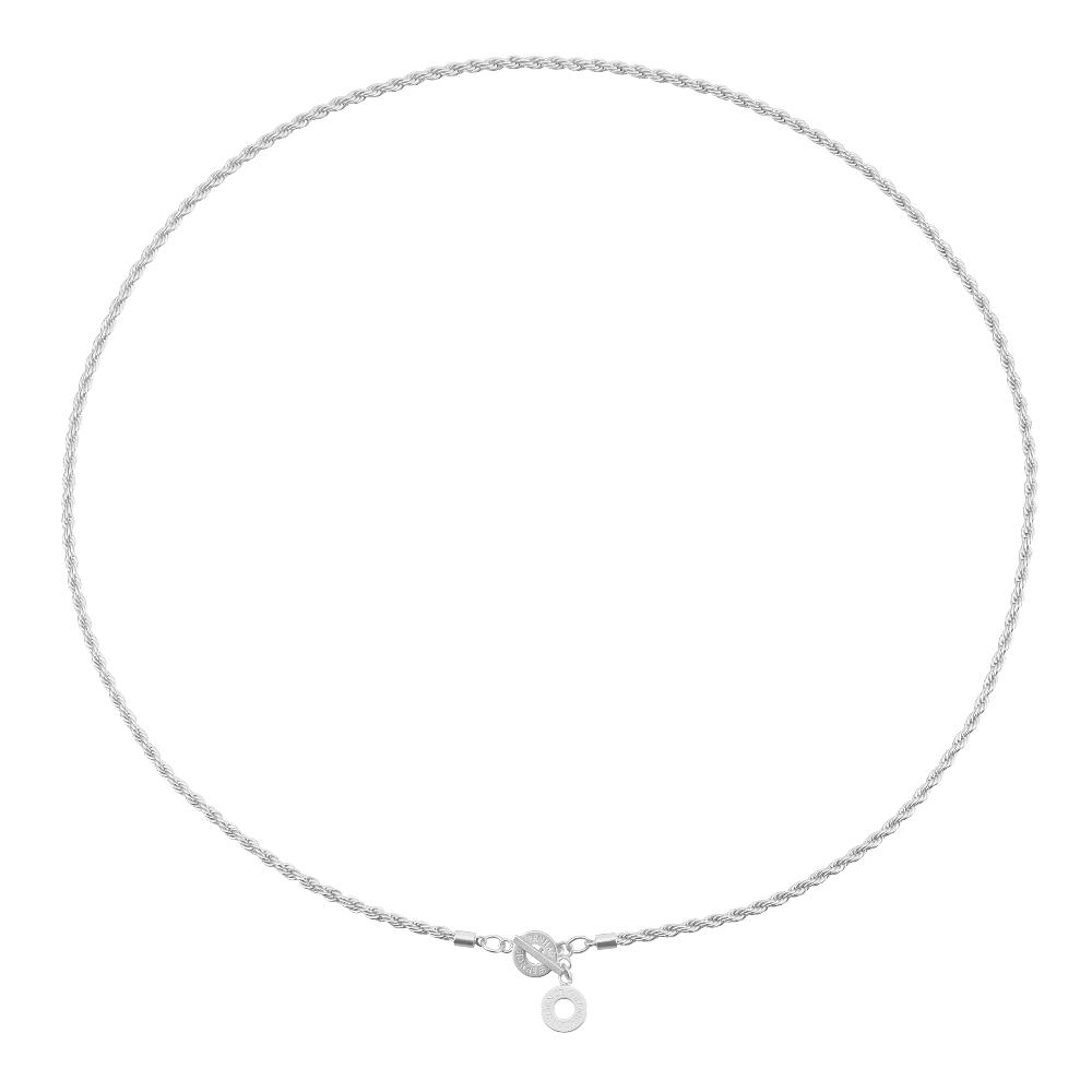 sence copenhagen Amelie Twisted Long necklace - Matt silver plated - 85 CM
