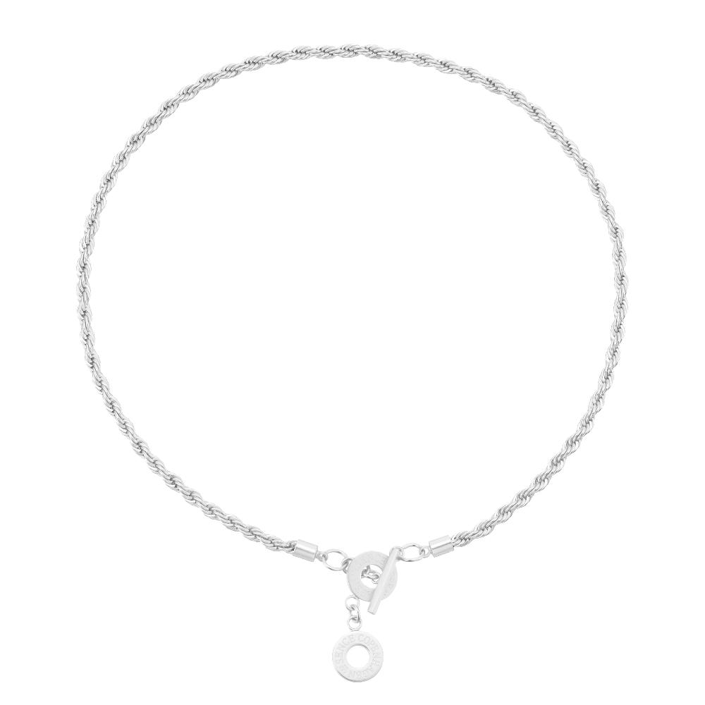 sence copenhagen Amelie Twisted necklace - Matt silver plated - 48 CM