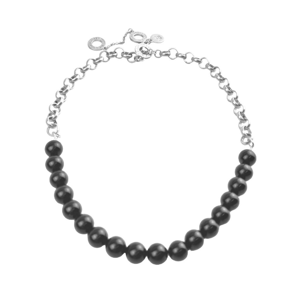sence copenhagen Berry necklace black agate matt silver plated
