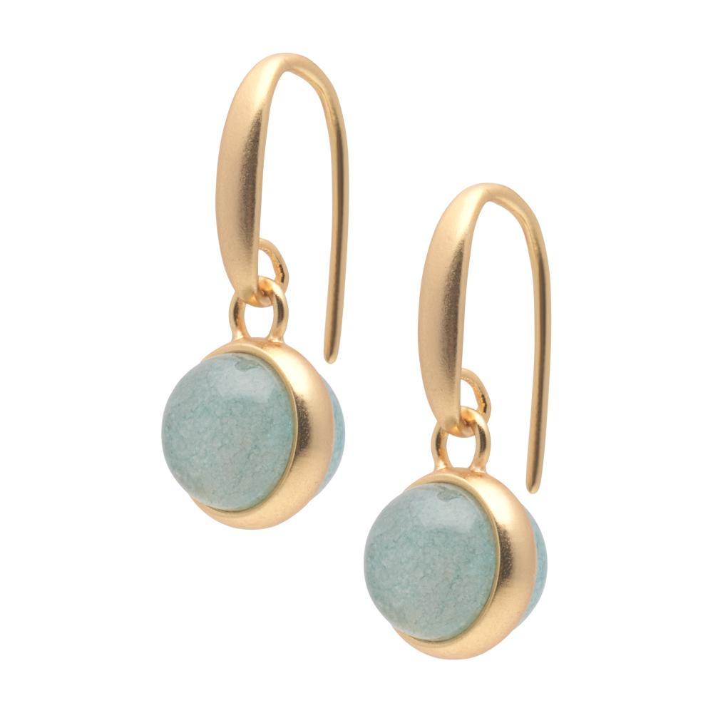 sence copenhagen Cherry earrings - Aquamarine matt silver plated