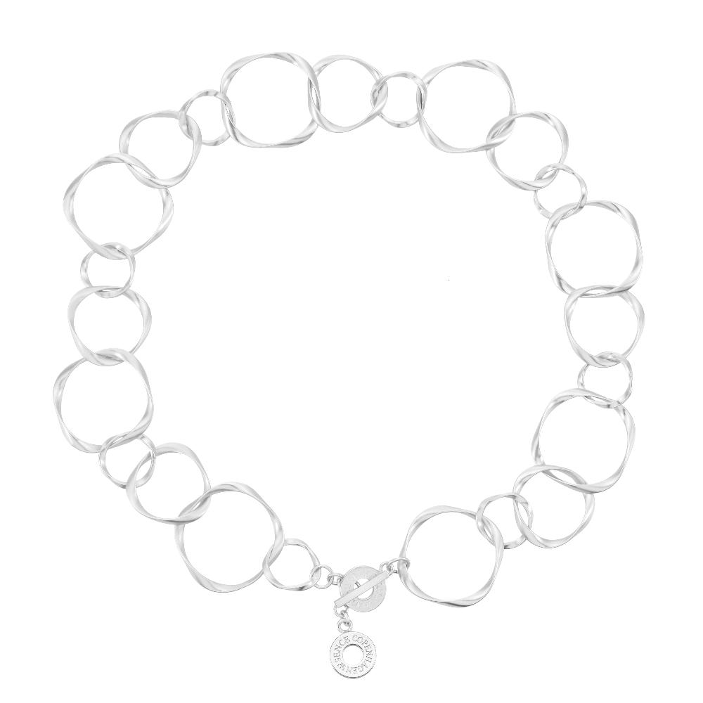 sence copenhagen Diva Short Necklace - Matt silver plated - 48 cm