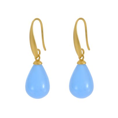 sence copenhagen Drop earrings aqua dyed jade matt gold plated