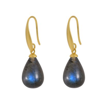 sence copenhagen Drop earrings labradorite matt gold plated