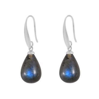 sence copenhagen Drop earrings labradorite matt silver plated