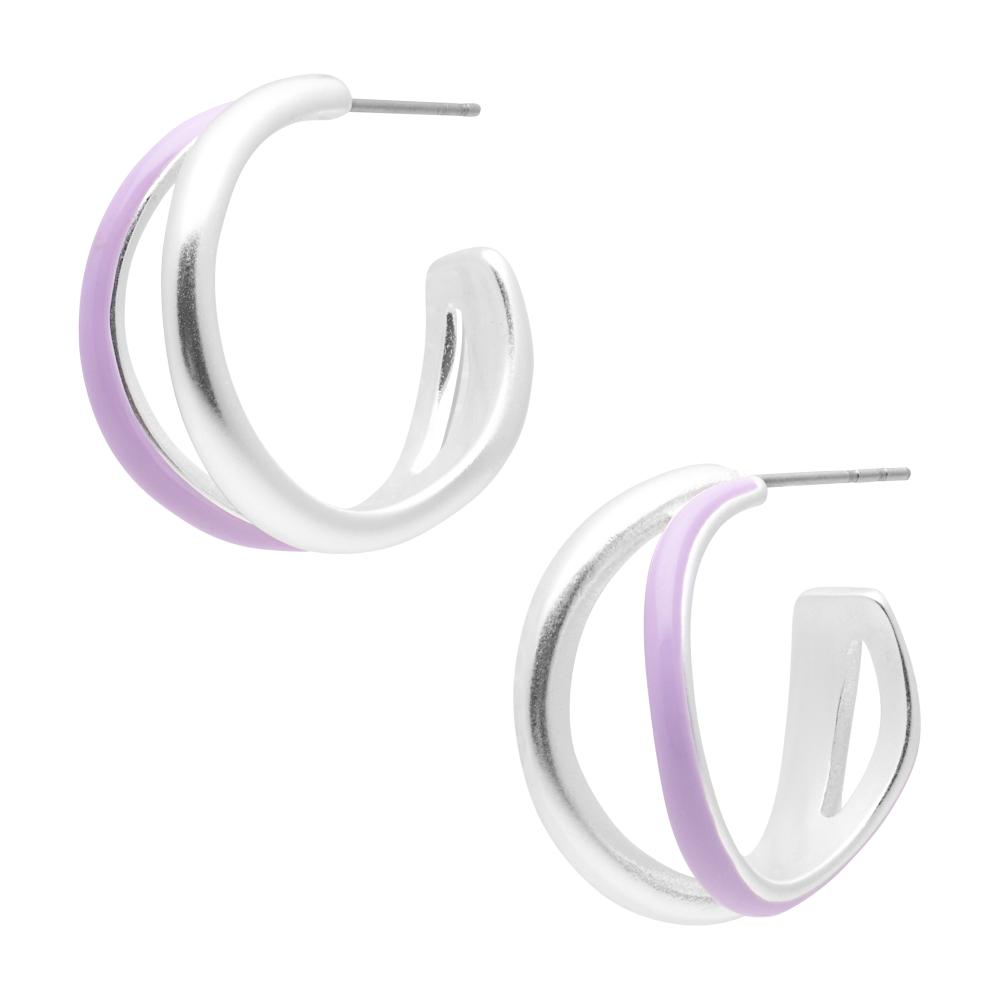 sence copenhagen Enamelove earrings pastel lilac and matt silver plated