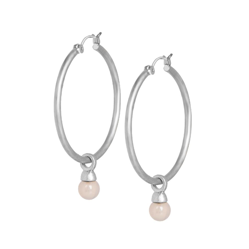 sence copenhagen Essentials Be a Star Earrings Rose Quartz matt silver - 3.5 CM