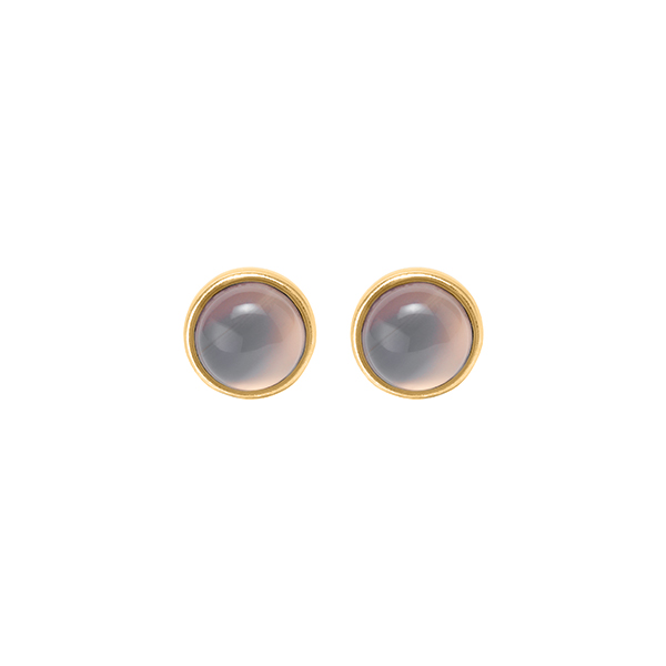 sence copenhagen Essentials be Chic ear studs matt gold plated with Grey agate