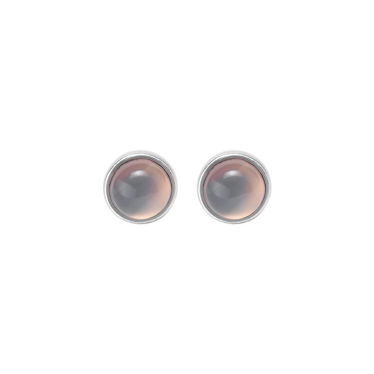 sence copenhagen Essentials be Chic ear studs matt silver plated with Grey agate