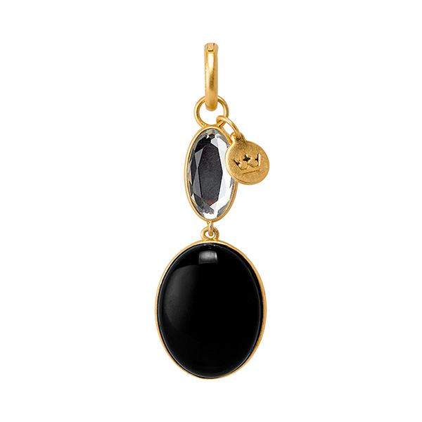 sence copenhagen Essentials Celebration charm with Black Agate Glass matt gold plated