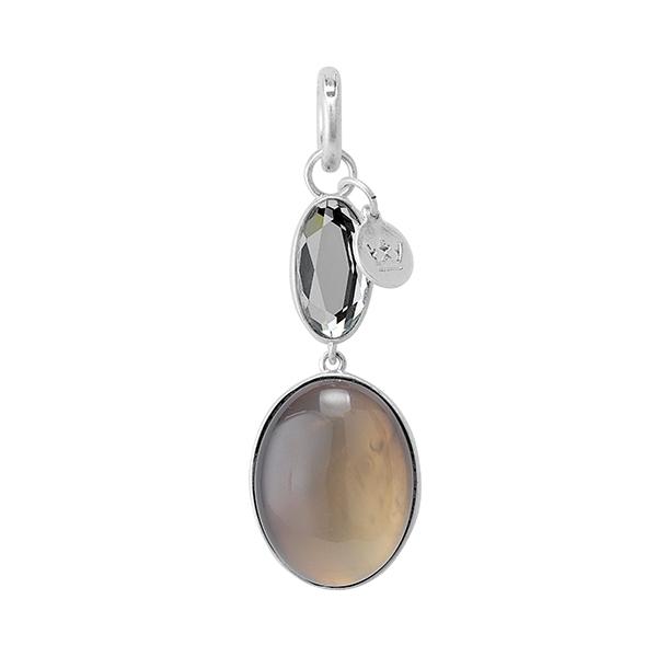 sence copenhagen Essentials Celebration charm with Grey Agate Glass matt silver plated