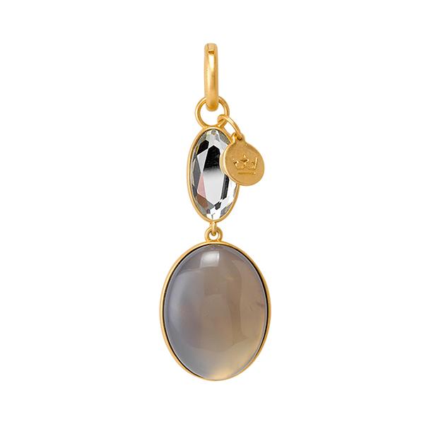 sence copenhagen Essentials Celebration charm with Grey Agate Glass matt gold plated