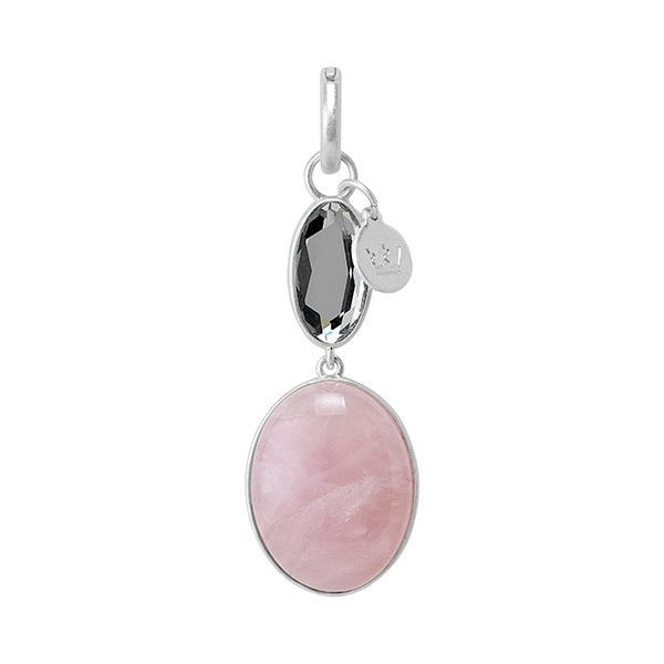 sence copenhagen Essentials Celebration charm with Rose Quartz Glass matt silver plated