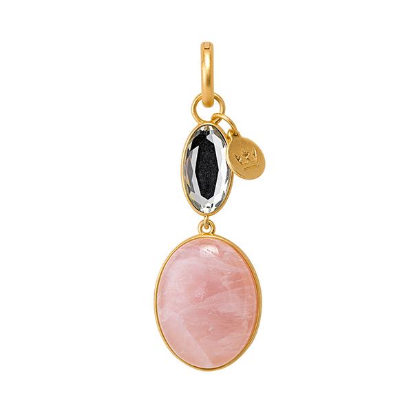 sence copenhagen Essentials Celebration charm with Rose Quartz Glass matt gold plated