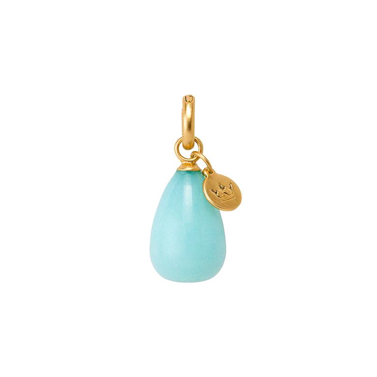 sence copenhagen Essentials Drop Charm Aquamarine matt gold plated