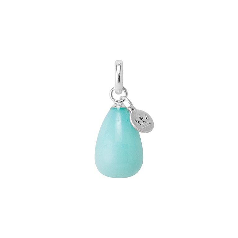 sence copenhagen Essentials Drop Charm Aquamarine matt silver plated