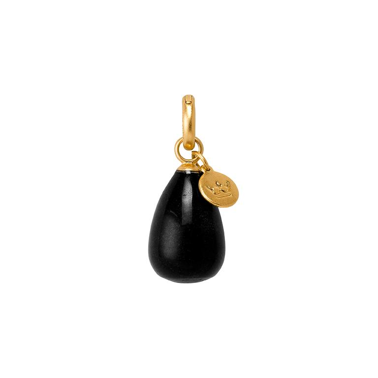 sence copenhagen Essentials Drop Charm Black Agate matt gold plated