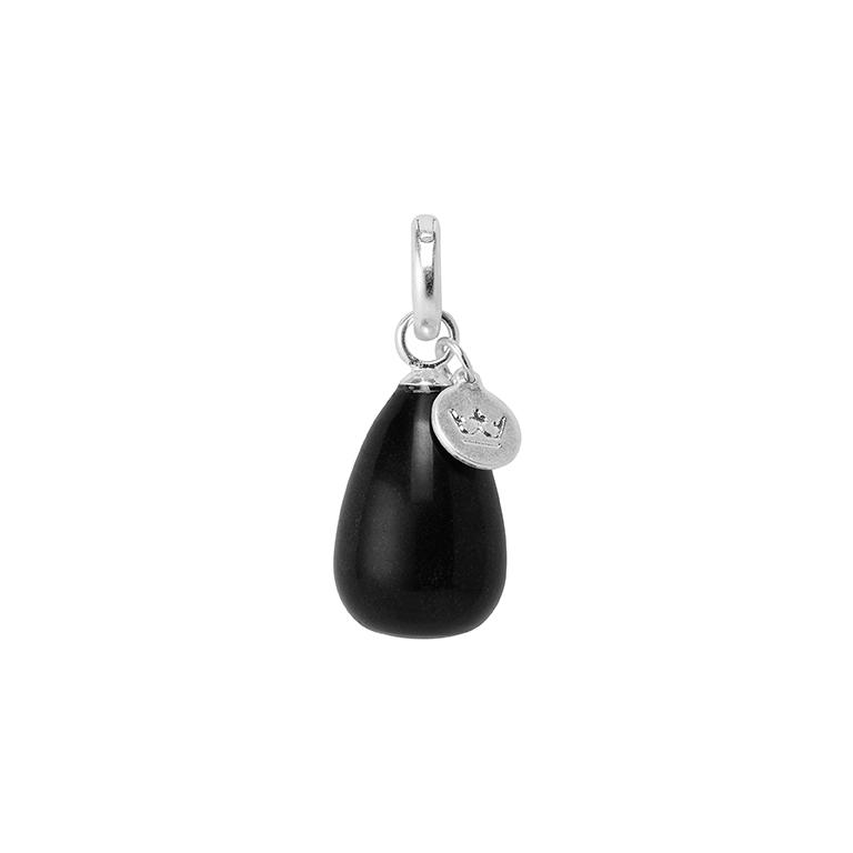 sence copenhagen Essentials Drop Charm Black Agate matt silver plated