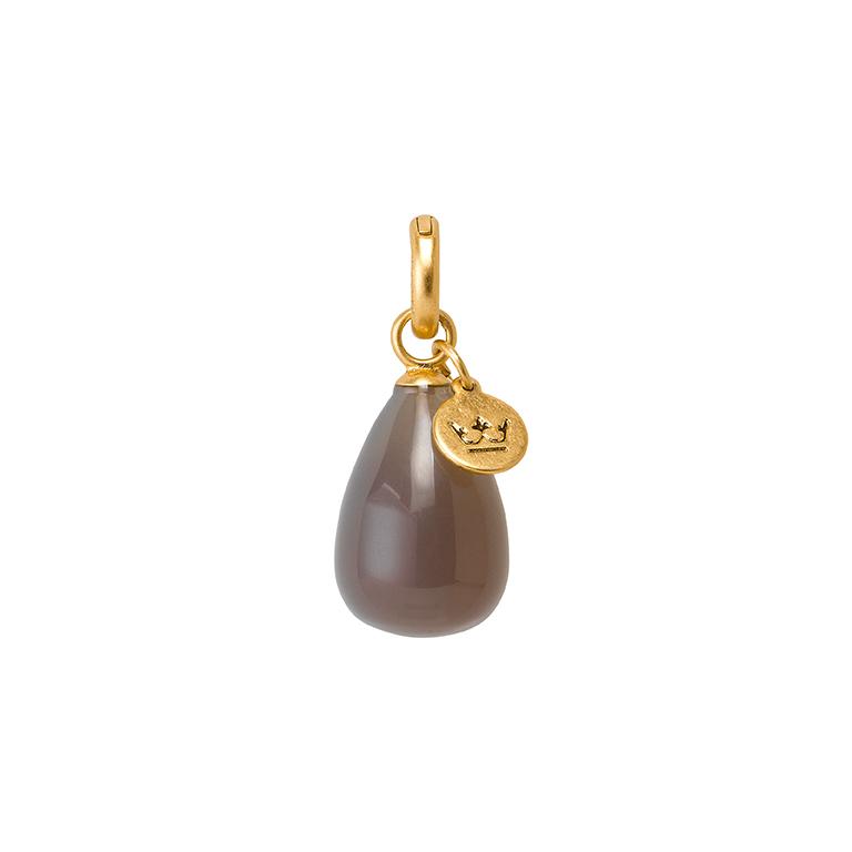 sence copenhagen Essentials Drop Charm Grey Agate matt gold plated