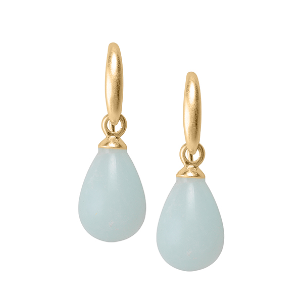 sence copenhagen Essentials Drop earrings with Aquamarine matt gold plated