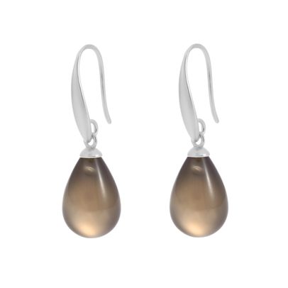 sence copenhagen Essentials Drop earrings with Grey Agate matt silver plated