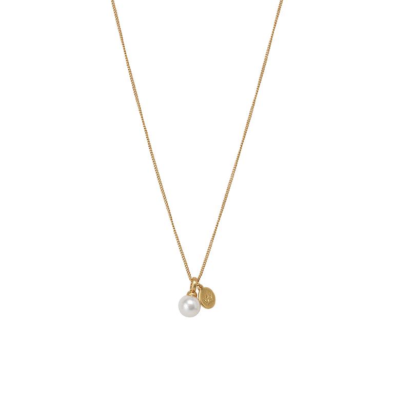 sence copenhagen Essentials Harmony necklace Freshwater Pearl matt gold plated - 90 CM
