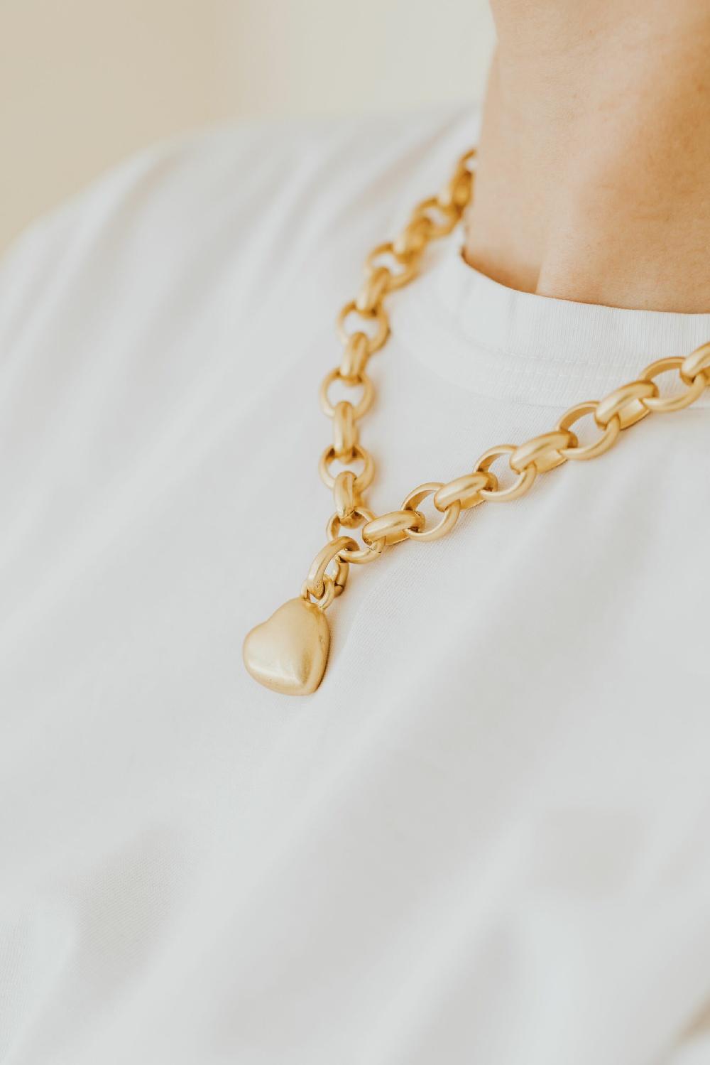 Sence Copenhagen Essentials Heart Charm Matt Gold Plated