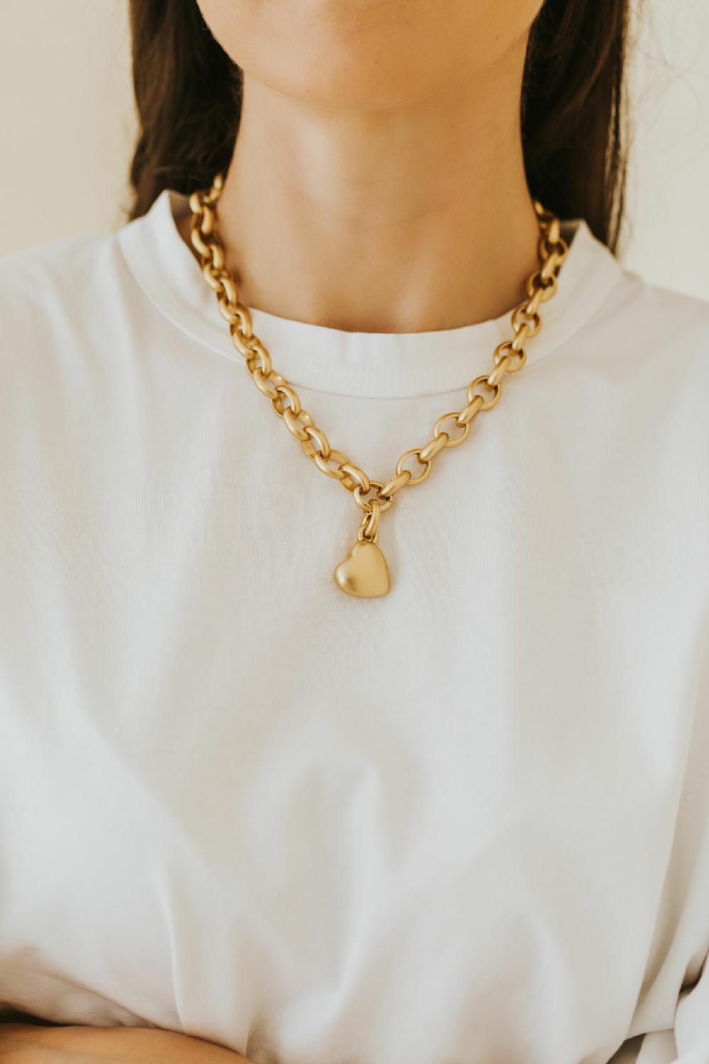 Sence Copenhagen Essentials Heart Charm - Matt Rose Gold Plated