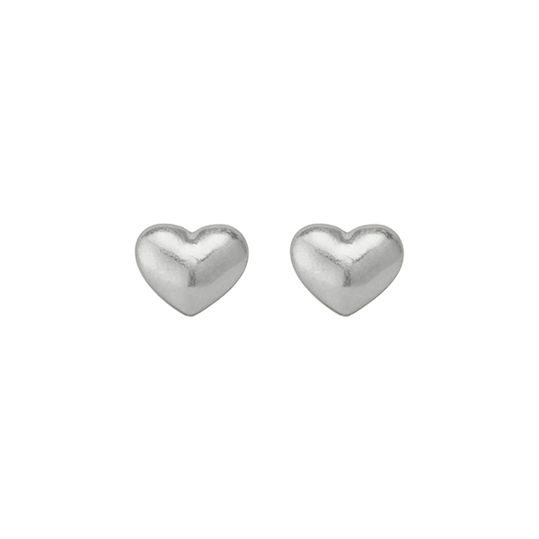 sence copenhagen Essentials Hearts Herz Stecker ear studs matt silver plated